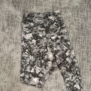 Floral Print Grey Active Leggings